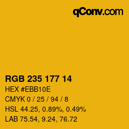 カラーコード: RGB 235 177 14 | qconv.com