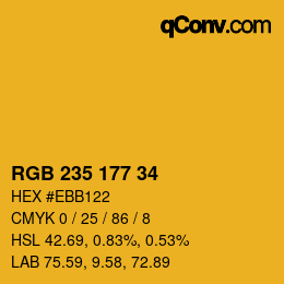 カラーコード: RGB 235 177 34 | qconv.com