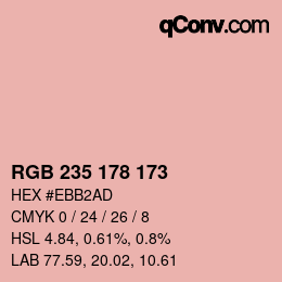 Color code: RGB 235 178 173 | qconv.com
