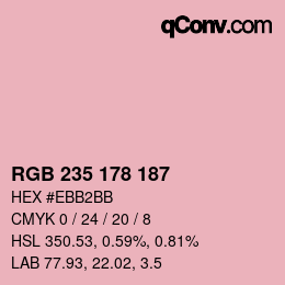 Color code: RGB 235 178 187 | qconv.com