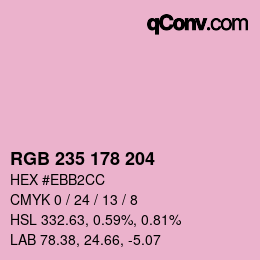 カラーコード: RGB 235 178 204 | qconv.com