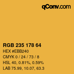 Color code: RGB 235 178 64 | qconv.com