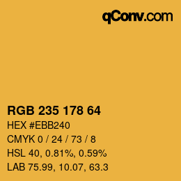 Código de color: RGB 235 178 64 | qconv.com