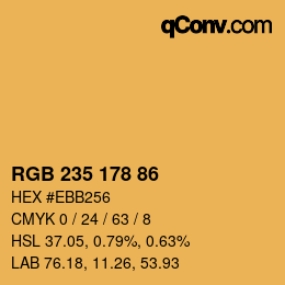 Color code: RGB 235 178 86 | qconv.com