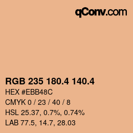 カラーコード: RGB 235 180.4 140.4 | qconv.com
