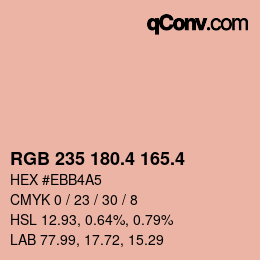 カラーコード: RGB 235 180.4 165.4 | qconv.com