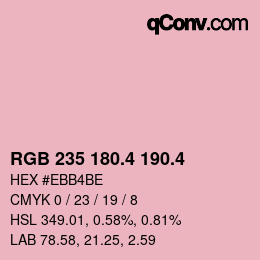 カラーコード: RGB 235 180.4 190.4 | qconv.com