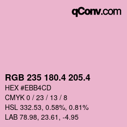 カラーコード: RGB 235 180.4 205.4 | qconv.com