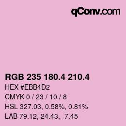 カラーコード: RGB 235 180.4 210.4 | qconv.com