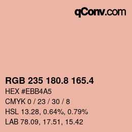 カラーコード: RGB 235 180.8 165.4 | qconv.com
