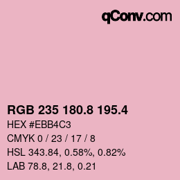 カラーコード: RGB 235 180.8 195.4 | qconv.com