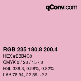 カラーコード: RGB 235 180.8 200.4 | qconv.com