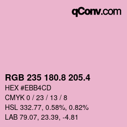 カラーコード: RGB 235 180.8 205.4 | qconv.com