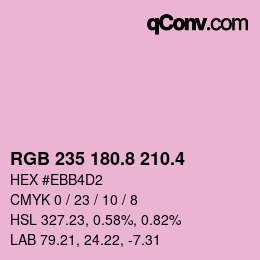 カラーコード: RGB 235 180.8 210.4 | qconv.com