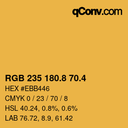 カラーコード: RGB 235 180.8 70.4 | qconv.com