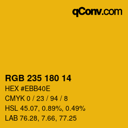 Color code: RGB 235 180 14 | qconv.com