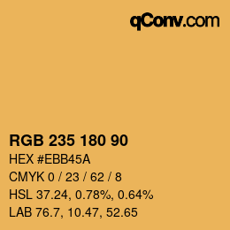 カラーコード: RGB 235 180 90 | qconv.com