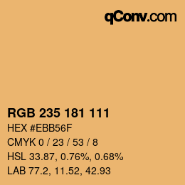 カラーコード: RGB 235 181 111 | qconv.com