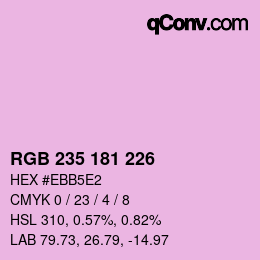 Código de color: RGB 235 181 226 | qconv.com