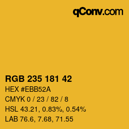 カラーコード: RGB 235 181 42 | qconv.com