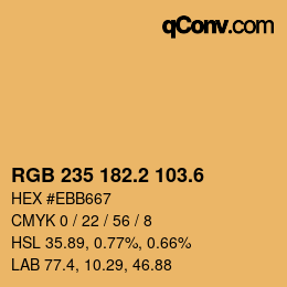 カラーコード: RGB 235 182.2 103.6 | qconv.com