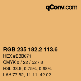 カラーコード: RGB 235 182.2 113.6 | qconv.com