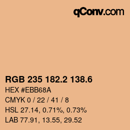 カラーコード: RGB 235 182.2 138.6 | qconv.com