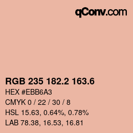 カラーコード: RGB 235 182.2 163.6 | qconv.com