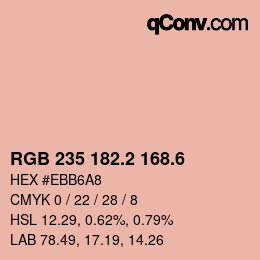 カラーコード: RGB 235 182.2 168.6 | qconv.com