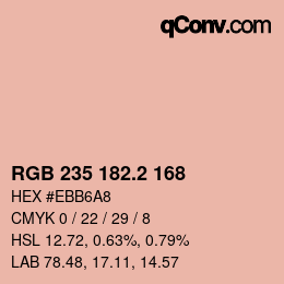 カラーコード: RGB 235 182.2 168 | qconv.com
