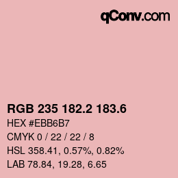 カラーコード: RGB 235 182.2 183.6 | qconv.com