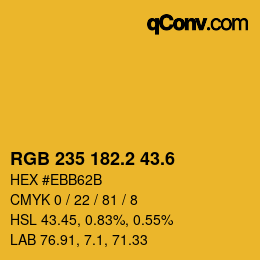 カラーコード: RGB 235 182.2 43.6 | qconv.com