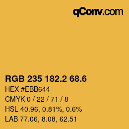 カラーコード: RGB 235 182.2 68.6 | qconv.com