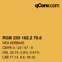 カラーコード: RGB 235 182.2 78.6 | qconv.com