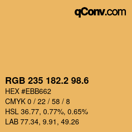 カラーコード: RGB 235 182.2 98.6 | qconv.com