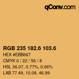 カラーコード: RGB 235 182.6 103.6 | qconv.com