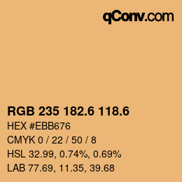 カラーコード: RGB 235 182.6 118.6 | qconv.com