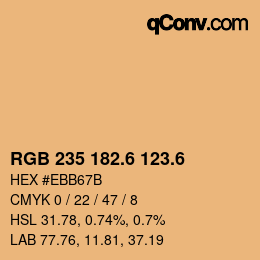 カラーコード: RGB 235 182.6 123.6 | qconv.com