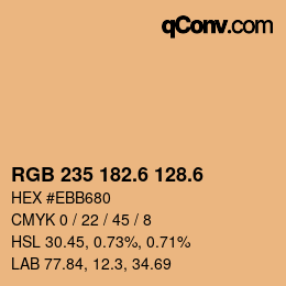 カラーコード: RGB 235 182.6 128.6 | qconv.com
