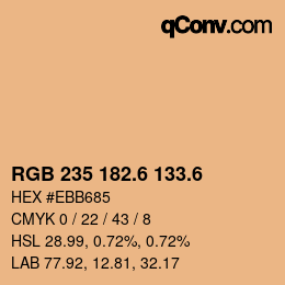 カラーコード: RGB 235 182.6 133.6 | qconv.com