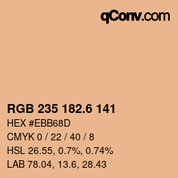 カラーコード: RGB 235 182.6 141 | qconv.com