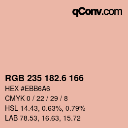 カラーコード: RGB 235 182.6 166 | qconv.com