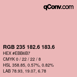 カラーコード: RGB 235 182.6 183.6 | qconv.com