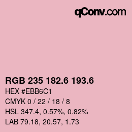 カラーコード: RGB 235 182.6 193.6 | qconv.com