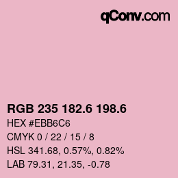 カラーコード: RGB 235 182.6 198.6 | qconv.com