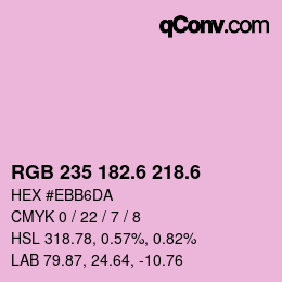 カラーコード: RGB 235 182.6 218.6 | qconv.com