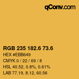 カラーコード: RGB 235 182.6 73.6 | qconv.com
