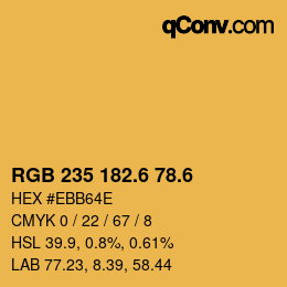 カラーコード: RGB 235 182.6 78.6 | qconv.com
