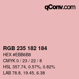 Color code: RGB 235 182 184 | qconv.com