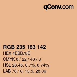 Color code: RGB 235 183 142 | qconv.com